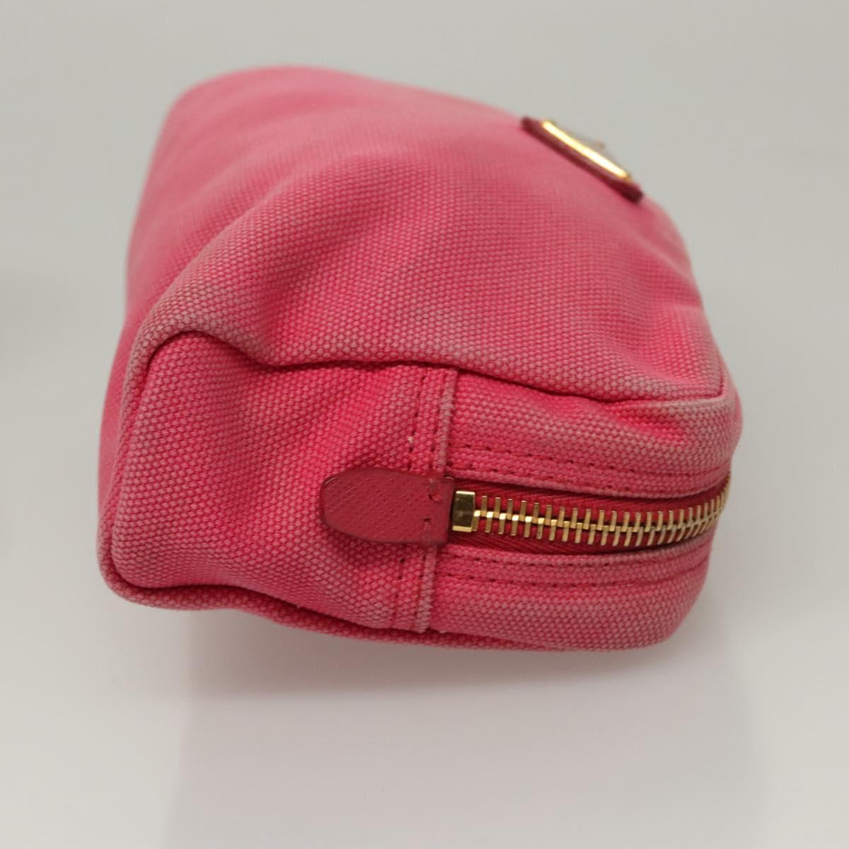 PRADA Pouch Canvas Pink Auth th5806