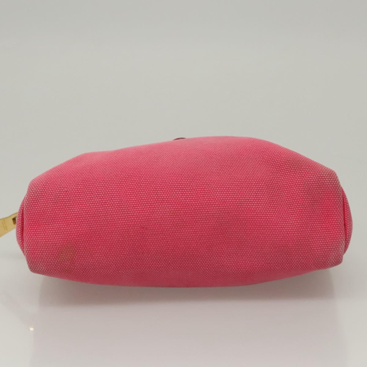 PRADA Pouch Canvas Pink Auth th5806