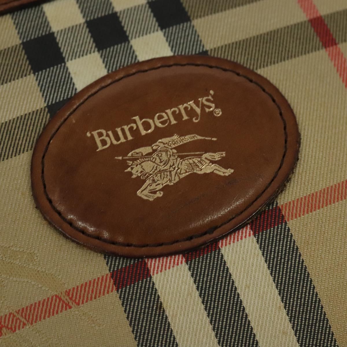 Burberrys Nova Check Shoulder Bag Canvas Beige Auth th5811