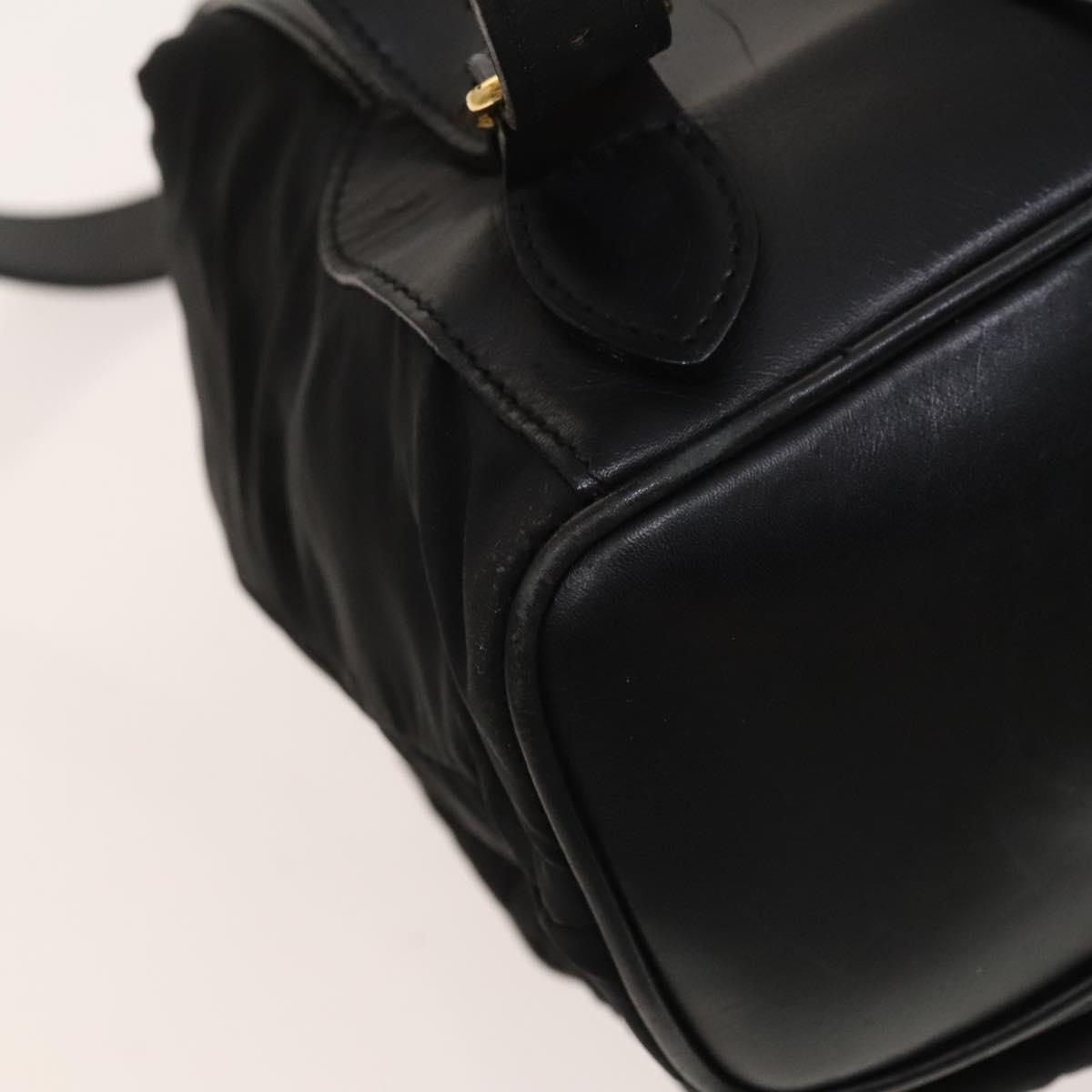 GUCCI Bamboo Backpack Leather Black Auth th5812