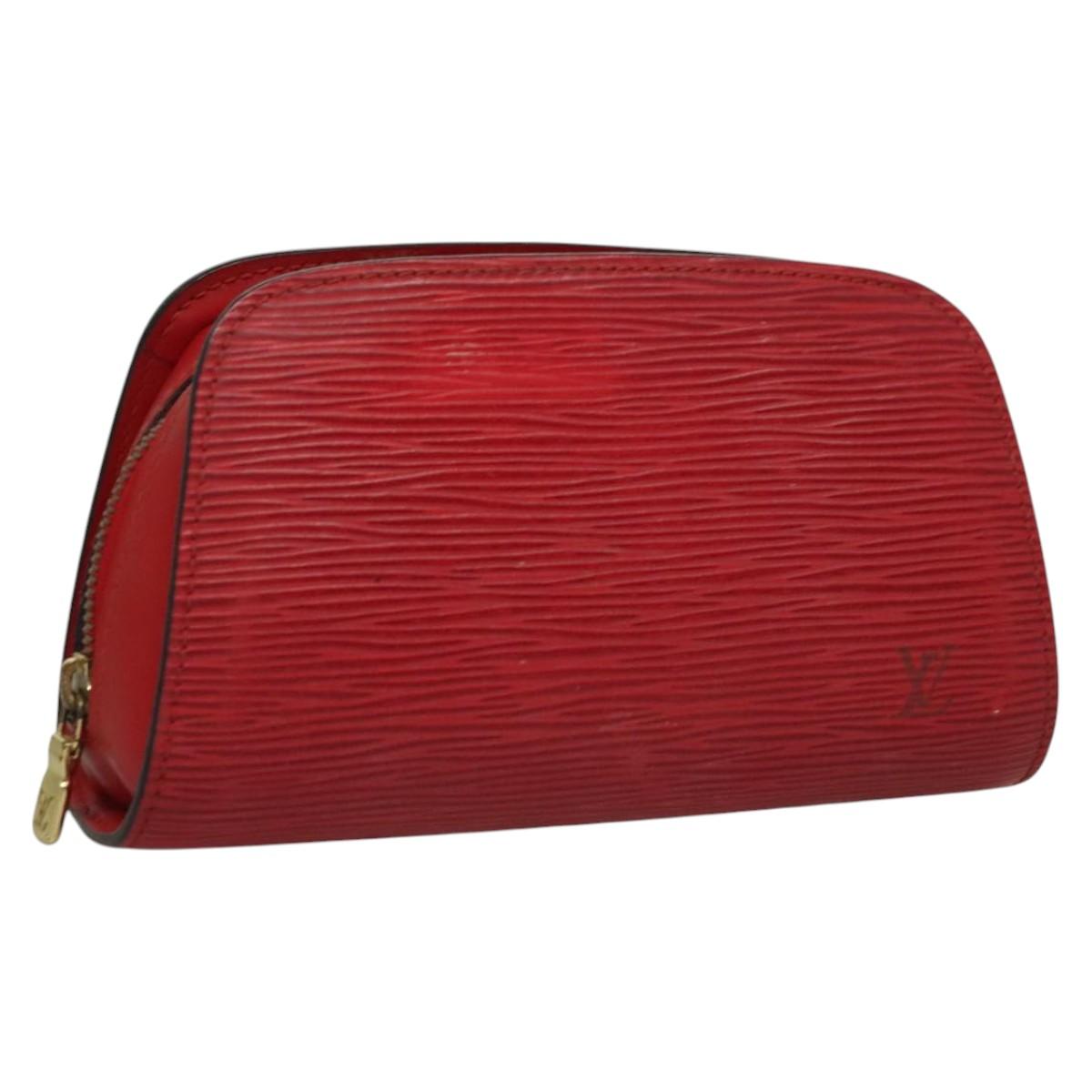 LOUIS VUITTON Epi Dauphine PM Pouch Castilian Red M48447 LV Auth th5819