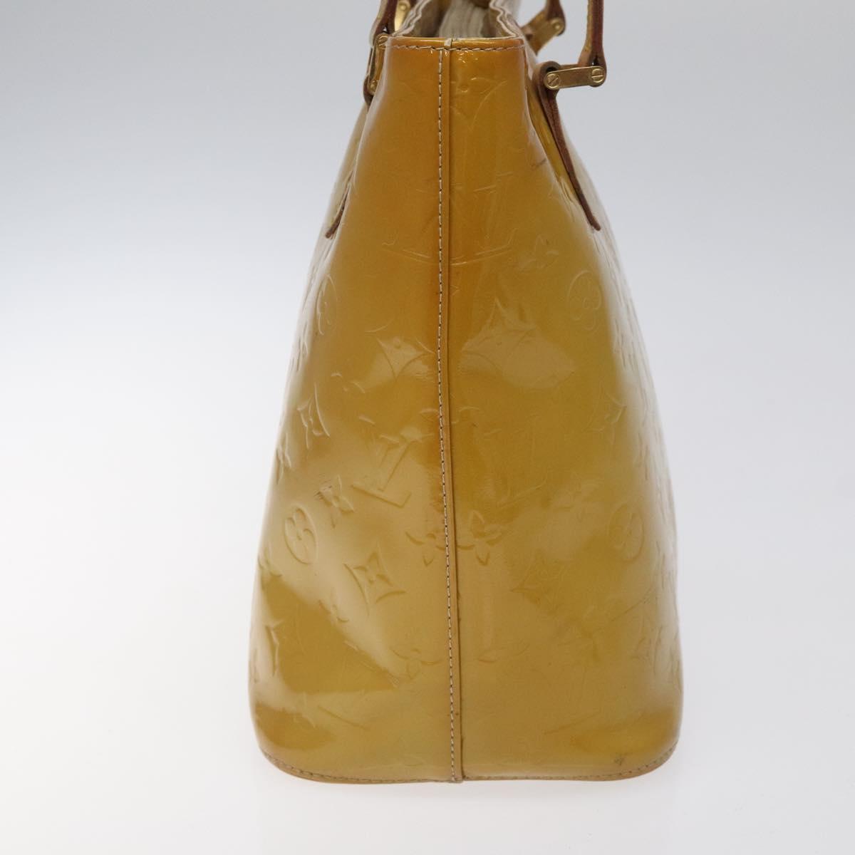 LOUIS VUITTON Monogram Vernis Houston Hand Bag Beige M91004 LV Auth th5822