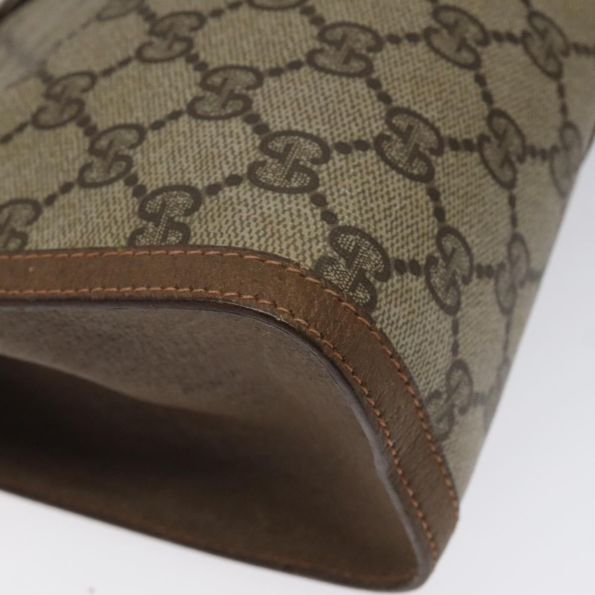 GUCCI GG Supreme Web Sherry Line Clutch Bag PVC Beige 89 01 033 Auth th5825