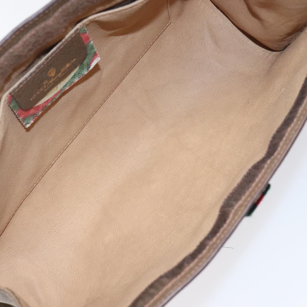 GUCCI GG Supreme Web Sherry Line Clutch Bag PVC Beige 89 01 033 Auth th5825