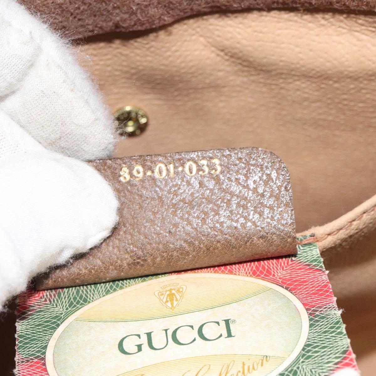 GUCCI GG Supreme Web Sherry Line Clutch Bag PVC Beige 89 01 033 Auth th5825