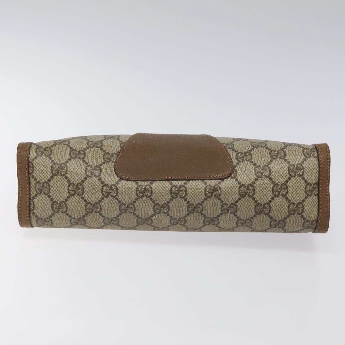 GUCCI GG Supreme Web Sherry Line Clutch Bag PVC Beige 89 01 033 Auth th5825