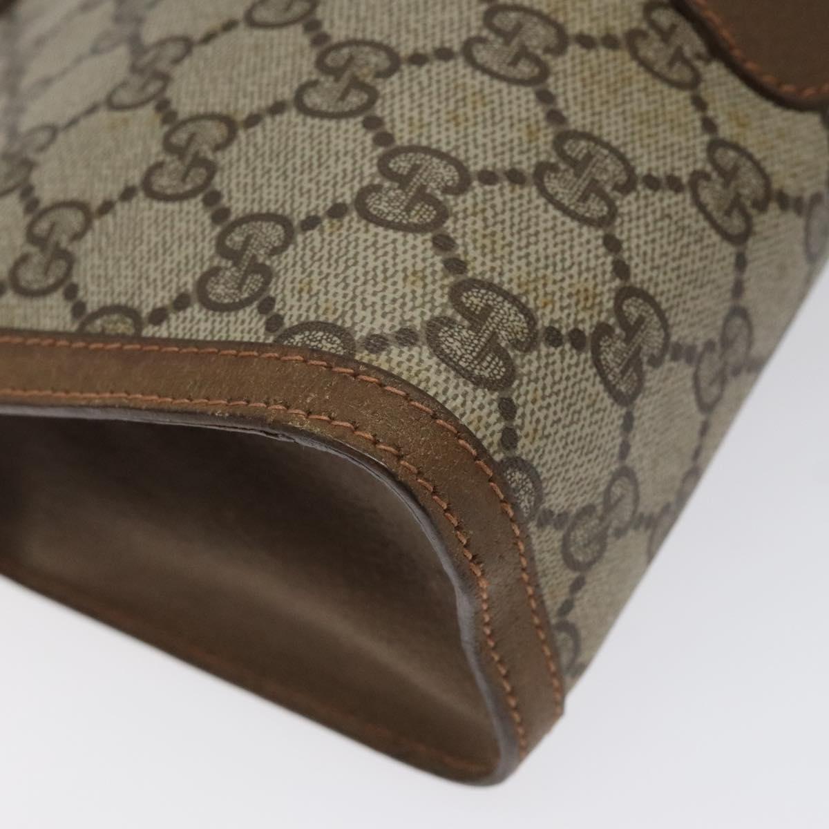 GUCCI GG Supreme Web Sherry Line Clutch Bag PVC Beige 89 01 033 Auth th5825