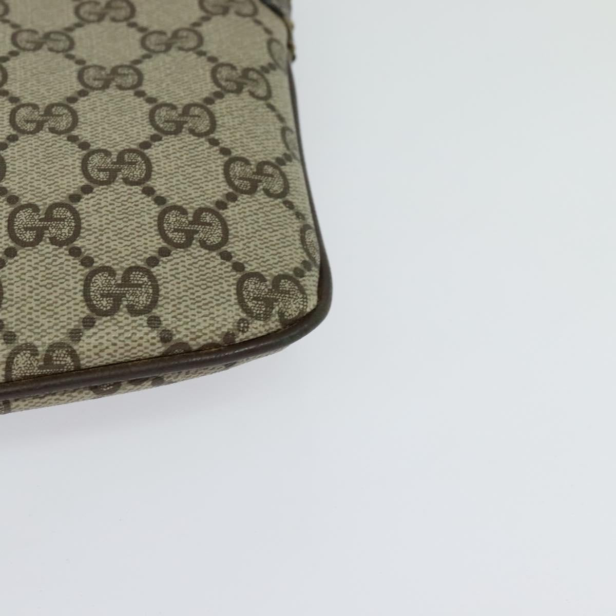 GUCCI GG Supreme Web Sherry Line Bag PVC Beige Gold 904 02 047 Auth th5842