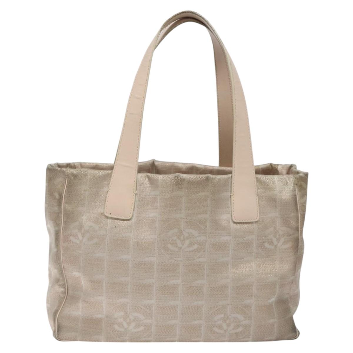 CHANEL New Travel line Tote Bag Nylon Pink CC Auth th5849