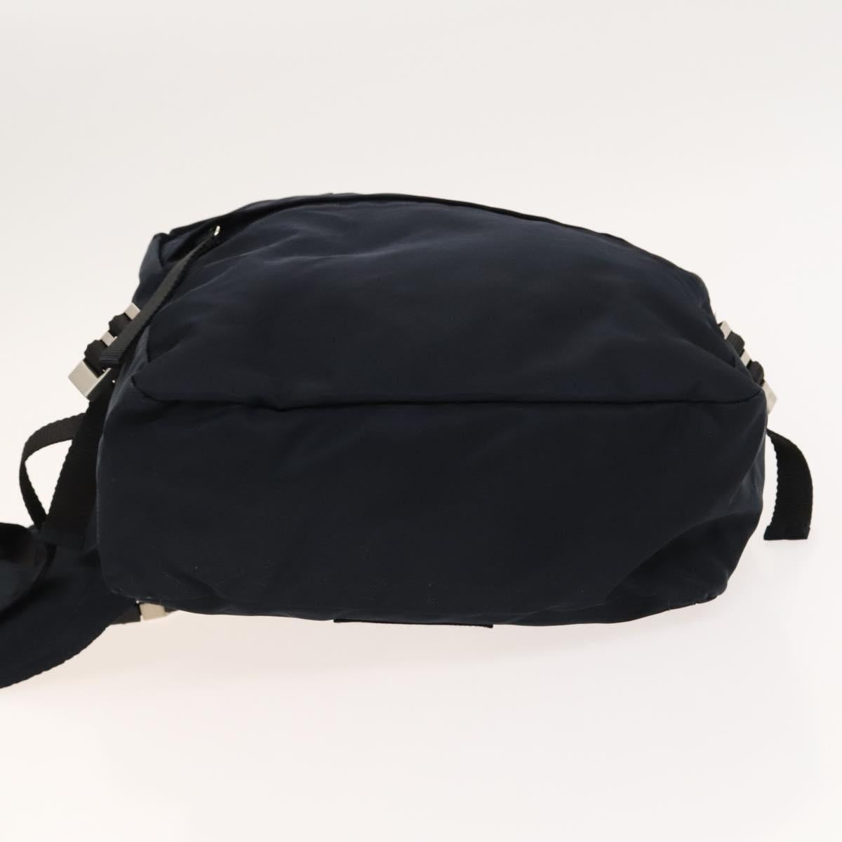 PRADA Backpack Nylon Navy Silver Auth th5858