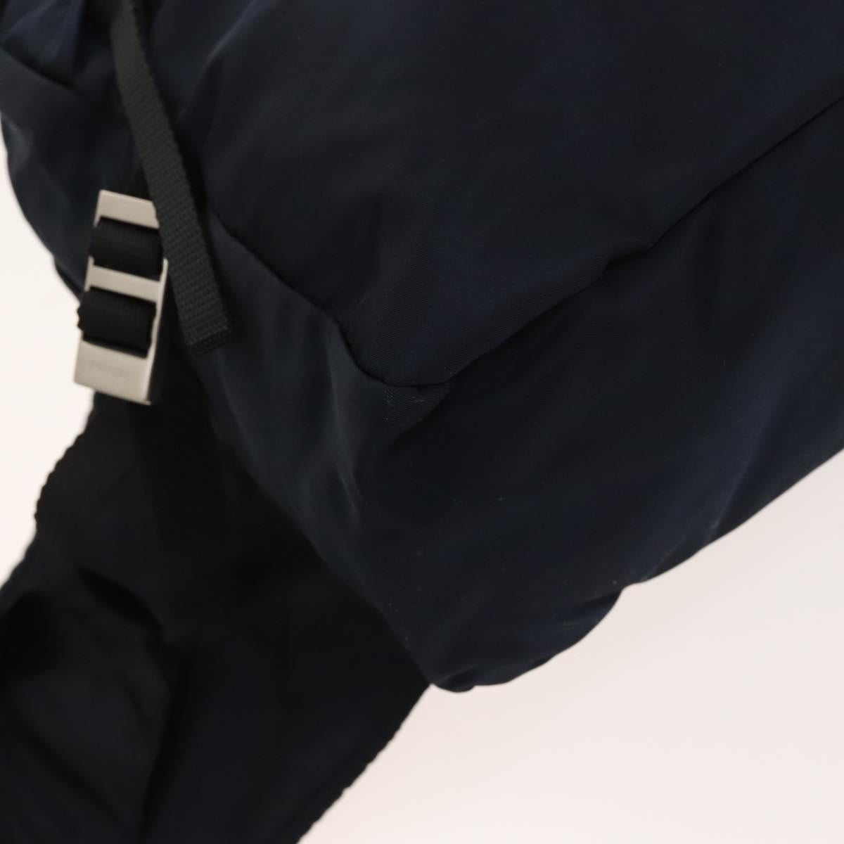 PRADA Backpack Nylon Navy Silver Auth th5858