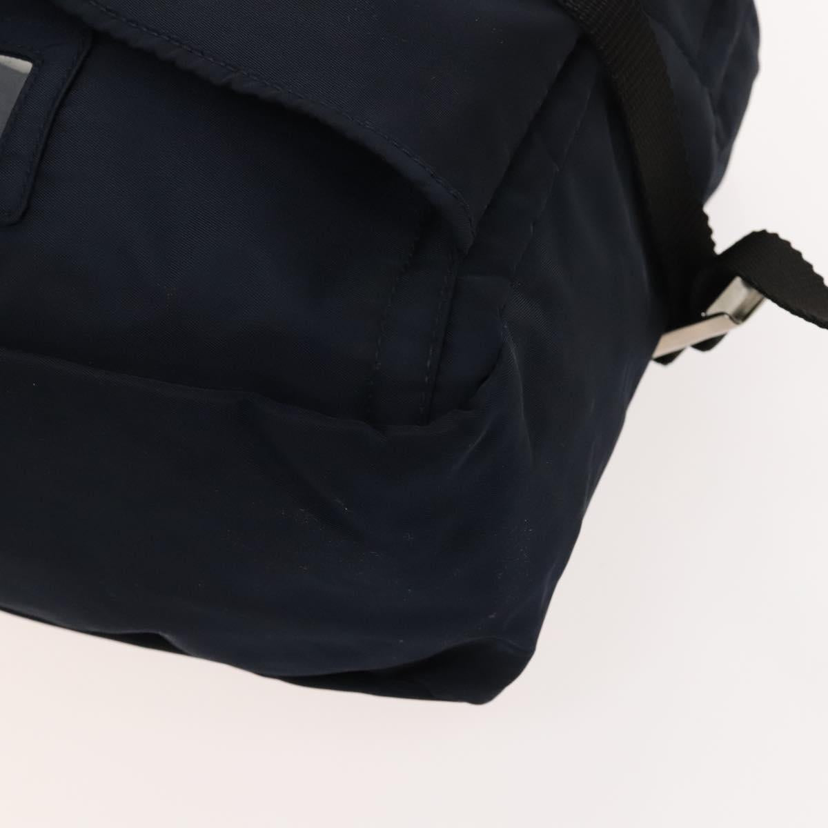 PRADA Backpack Nylon Navy Silver Auth th5858