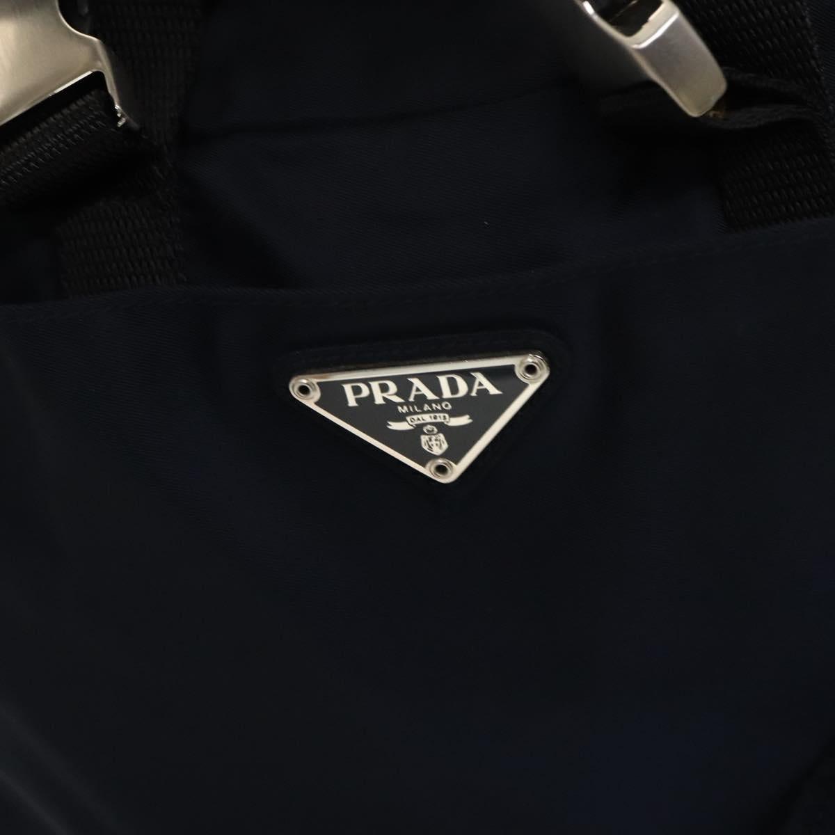 PRADA Backpack Nylon Navy Silver Auth th5858
