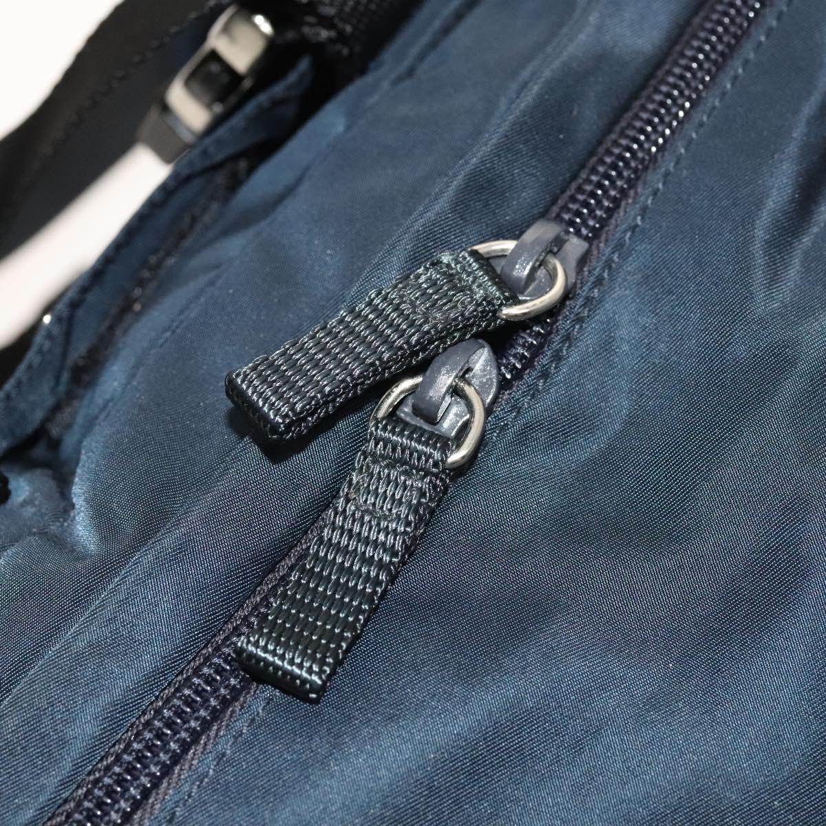 PRADA Backpack Nylon Navy Silver Auth th5858