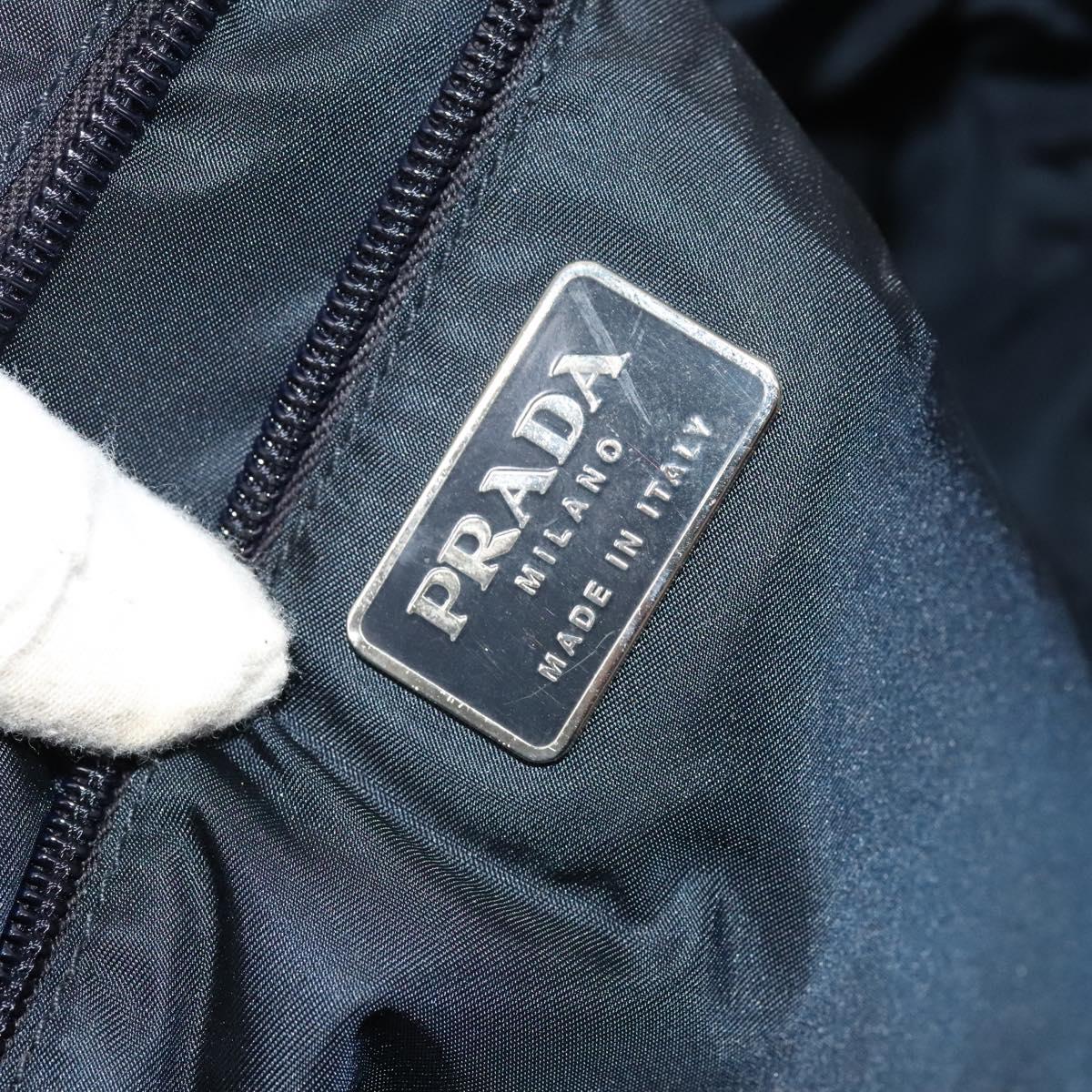 PRADA Backpack Nylon Navy Silver Auth th5858