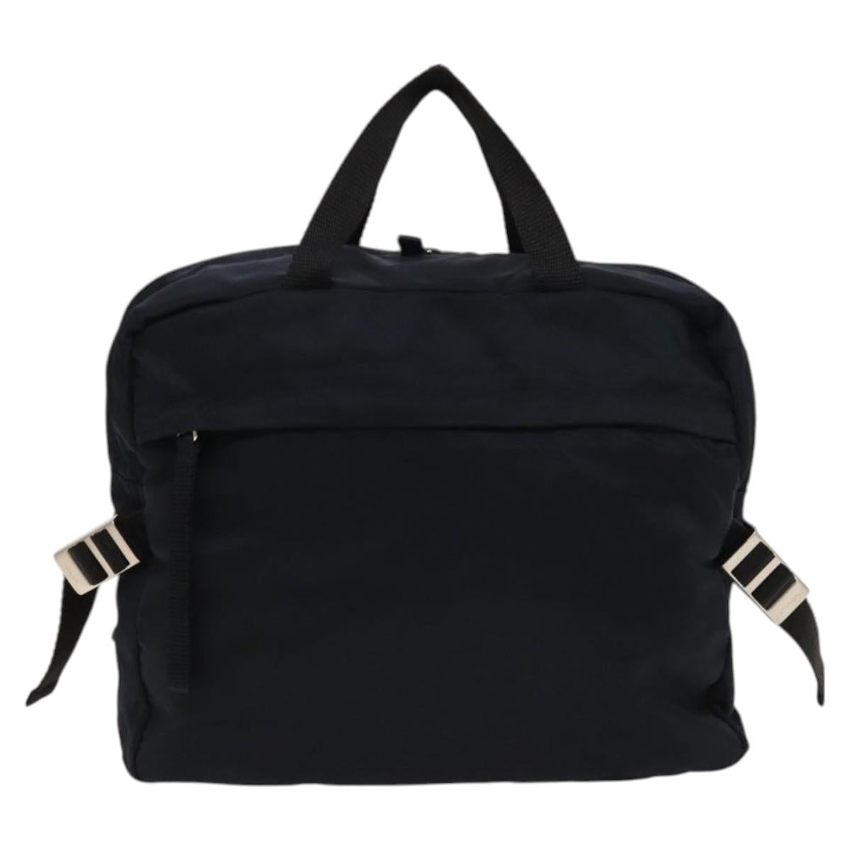 PRADA Backpack Nylon Navy Silver Auth th5858