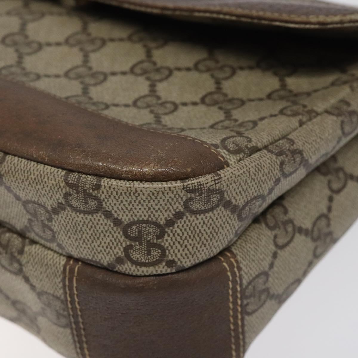 GUCCI GG Supreme Shoulder Bag Beige Gold Auth th5861