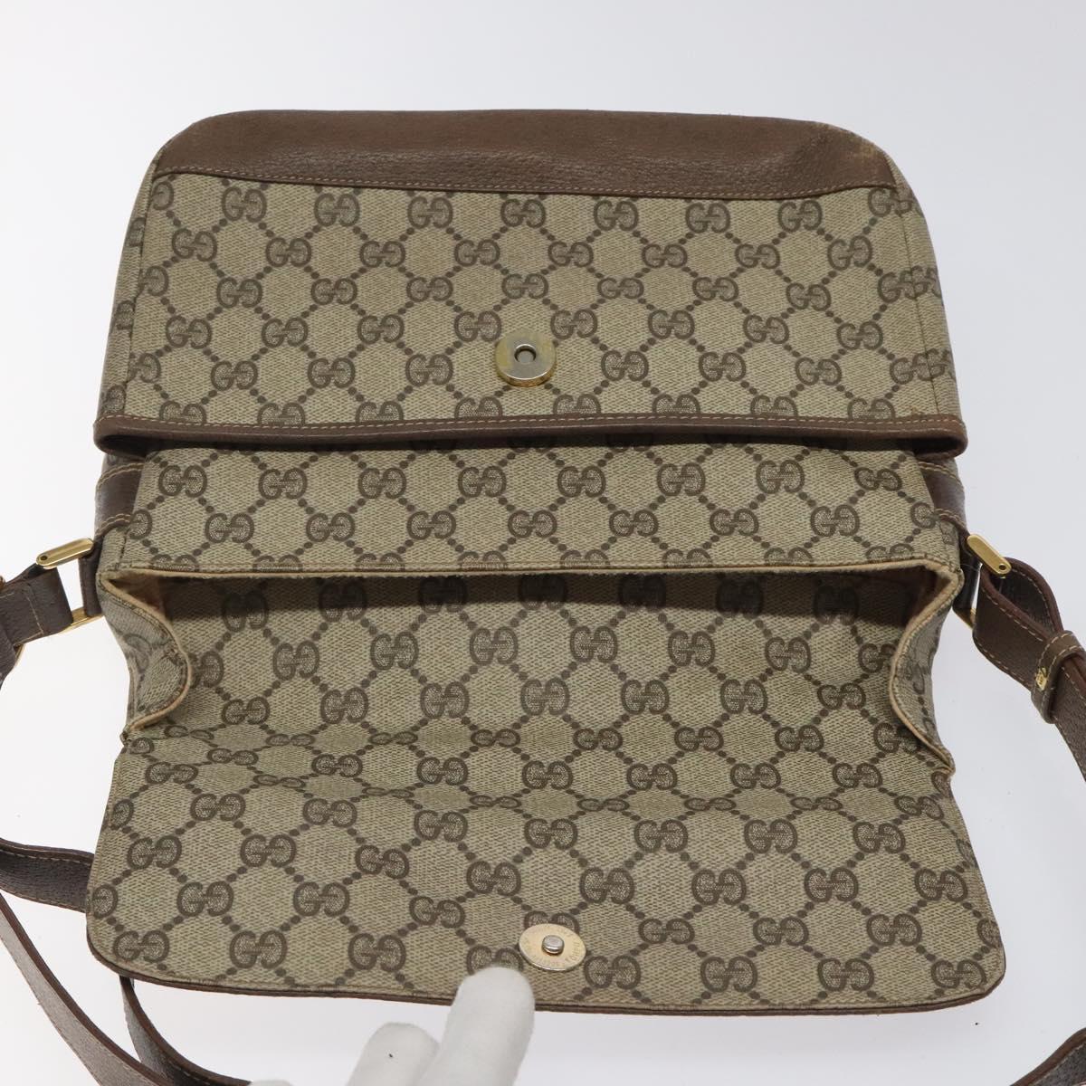 GUCCI GG Supreme Shoulder Bag Beige Gold Auth th5861