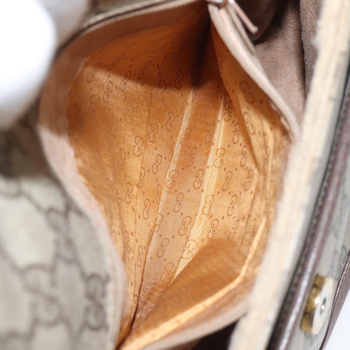 GUCCI GG Supreme Shoulder Bag Beige Gold Auth th5861