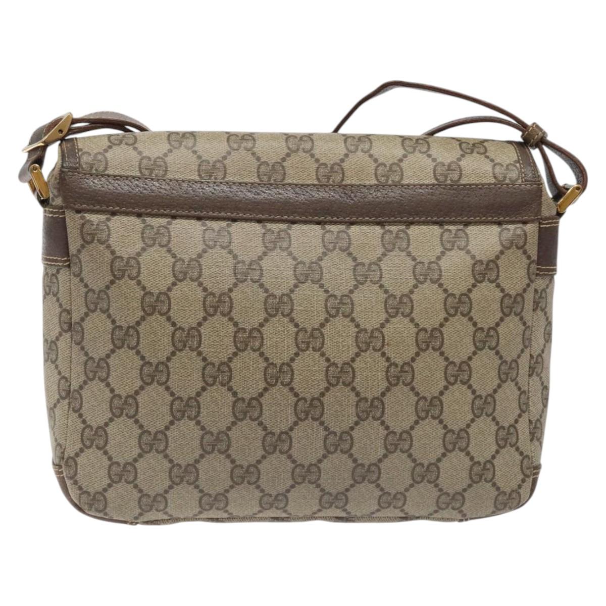 GUCCI GG Supreme Shoulder Bag Beige Gold Auth th5861