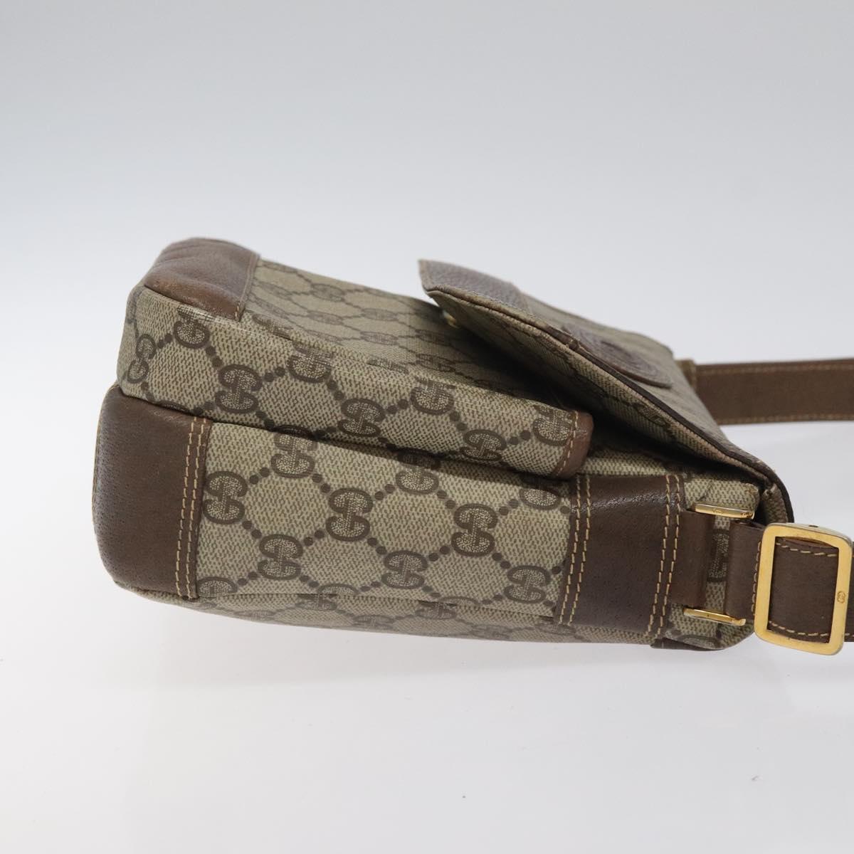 GUCCI GG Supreme Shoulder Bag Beige Gold Auth th5861