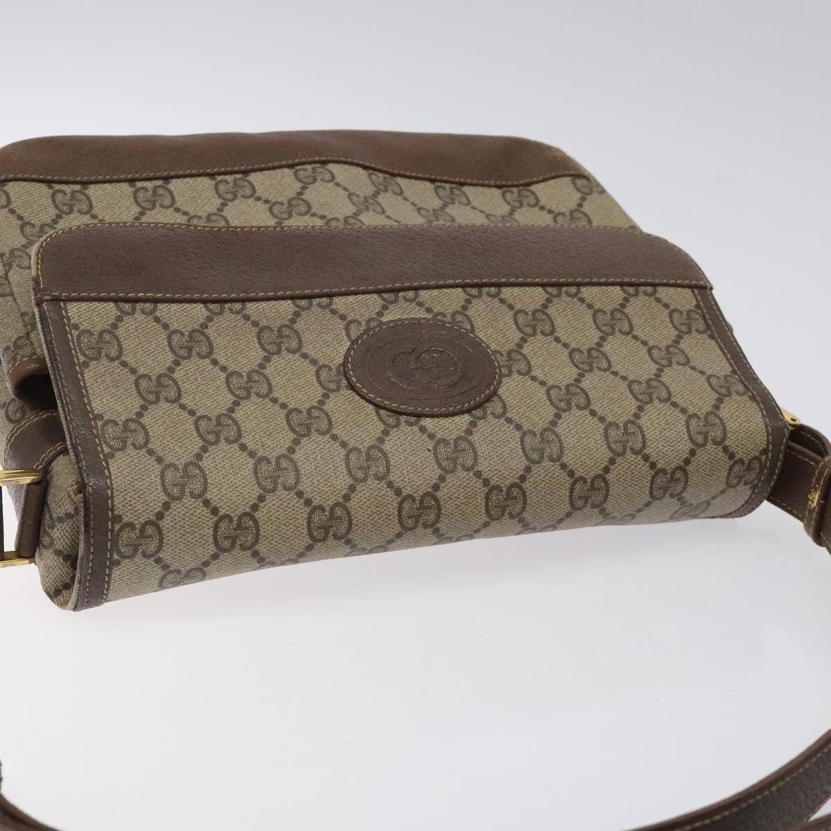 GUCCI GG Supreme Shoulder Bag Beige Gold Auth th5861