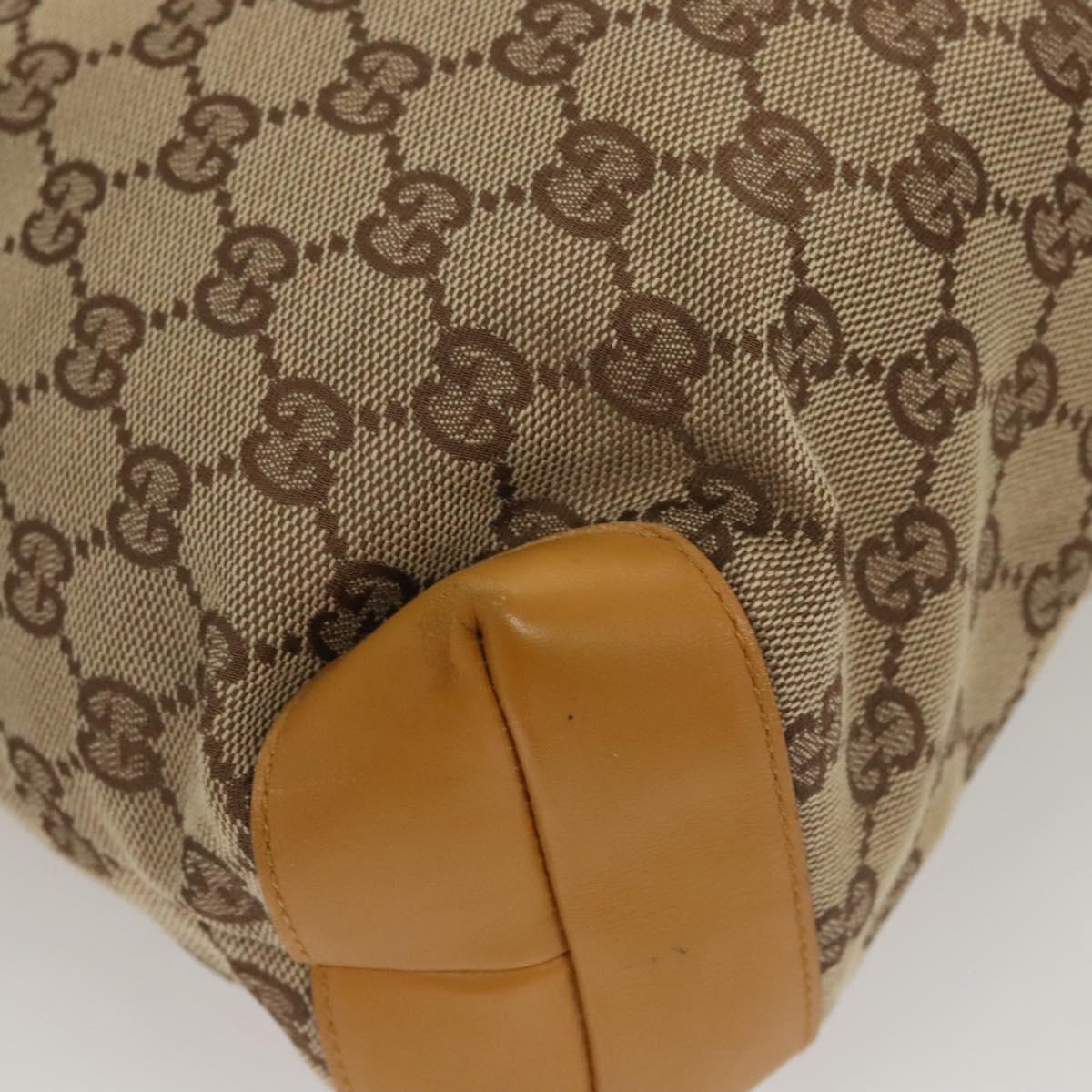 GUCCI GG Canvas Tote Bag Beige Silver 019 0402 Auth th5862