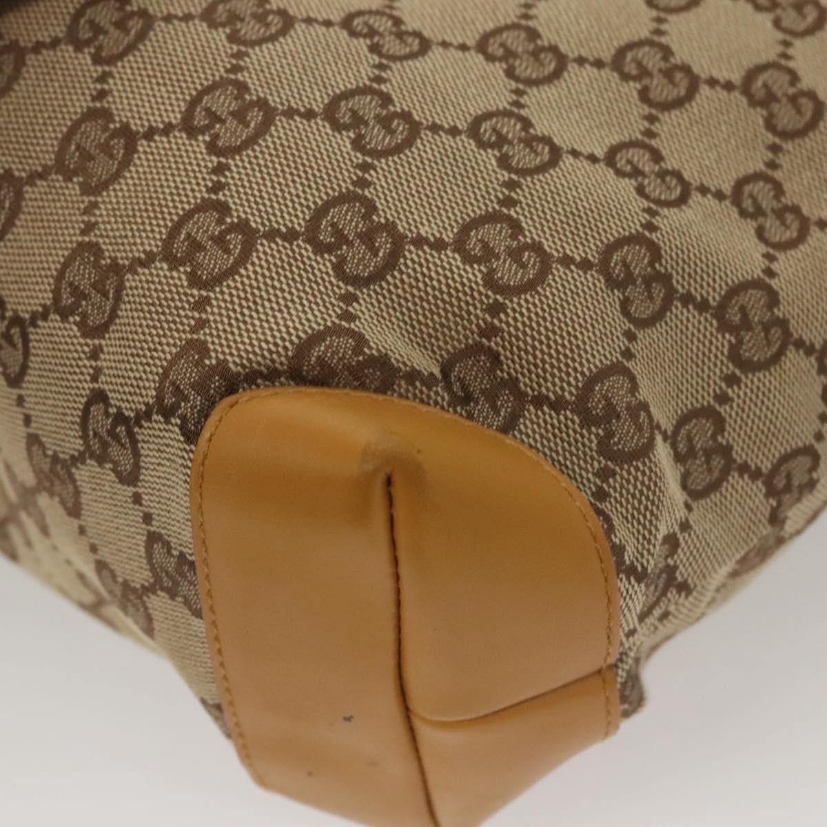GUCCI GG Canvas Tote Bag Beige Silver 019 0402 Auth th5862