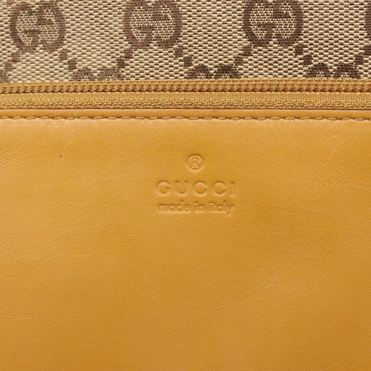 GUCCI GG Canvas Tote Bag Beige Silver 019 0402 Auth th5862