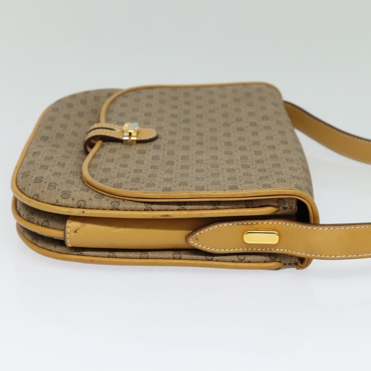 GUCCI Micro GG Supreme Shoulder Bag PVC Beige Gold 001 406 1780 Auth th5863
