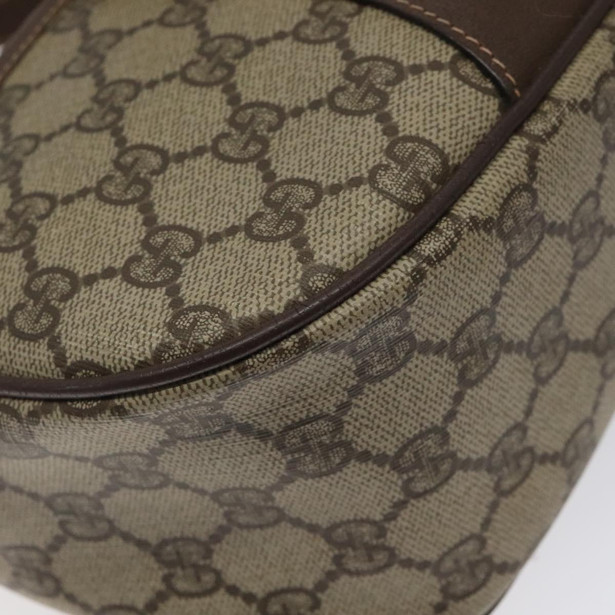 GUCCI GG Supreme Web Sherry Line Bag PVC Beige Gold 89 02 032 Auth th5867
