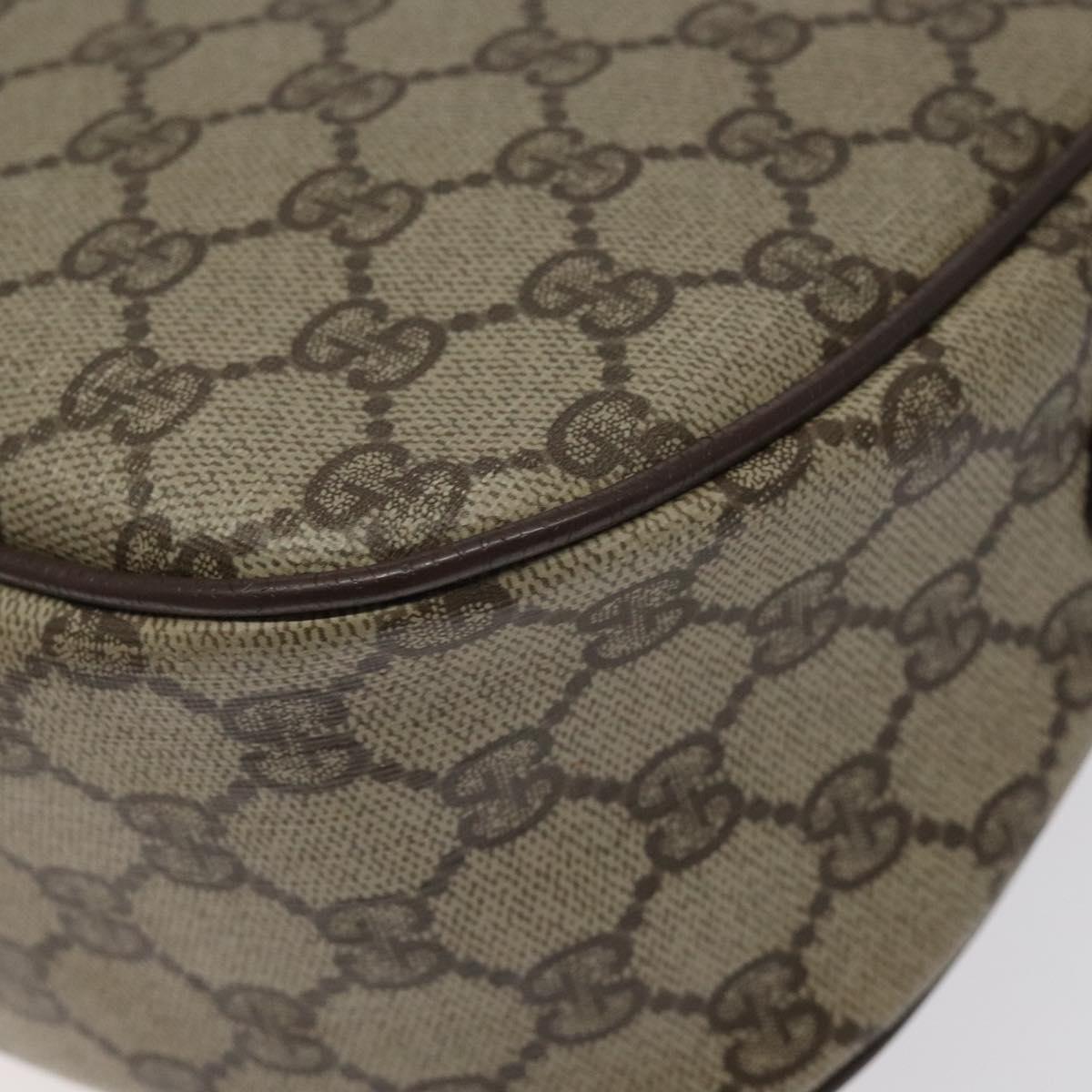 GUCCI GG Supreme Web Sherry Line Bag PVC Beige Gold 89 02 032 Auth th5867