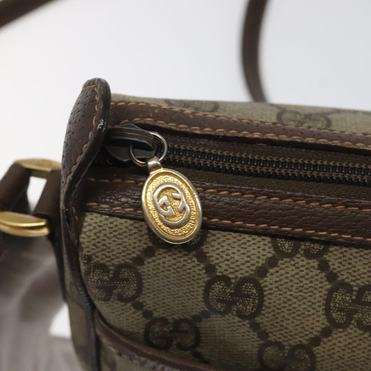 GUCCI GG Supreme Web Sherry Line Bag PVC Beige Gold 89 02 032 Auth th5867