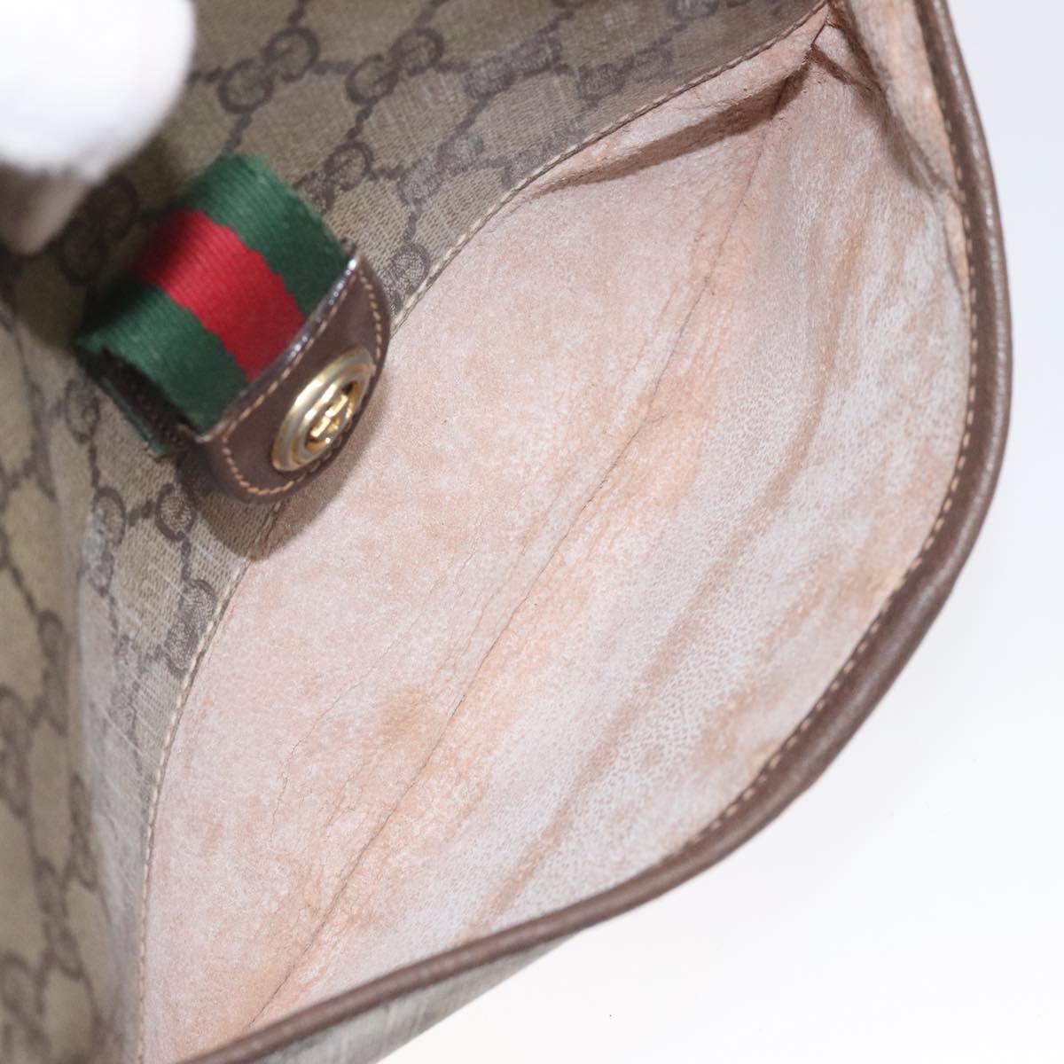GUCCI GG Supreme Web Sherry Line Bag PVC Beige Gold 89 02 032 Auth th5867