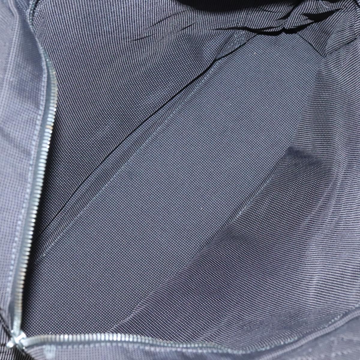 HERMES Her Line MM Hand Bag Canvas Gray Silver Auth th5896