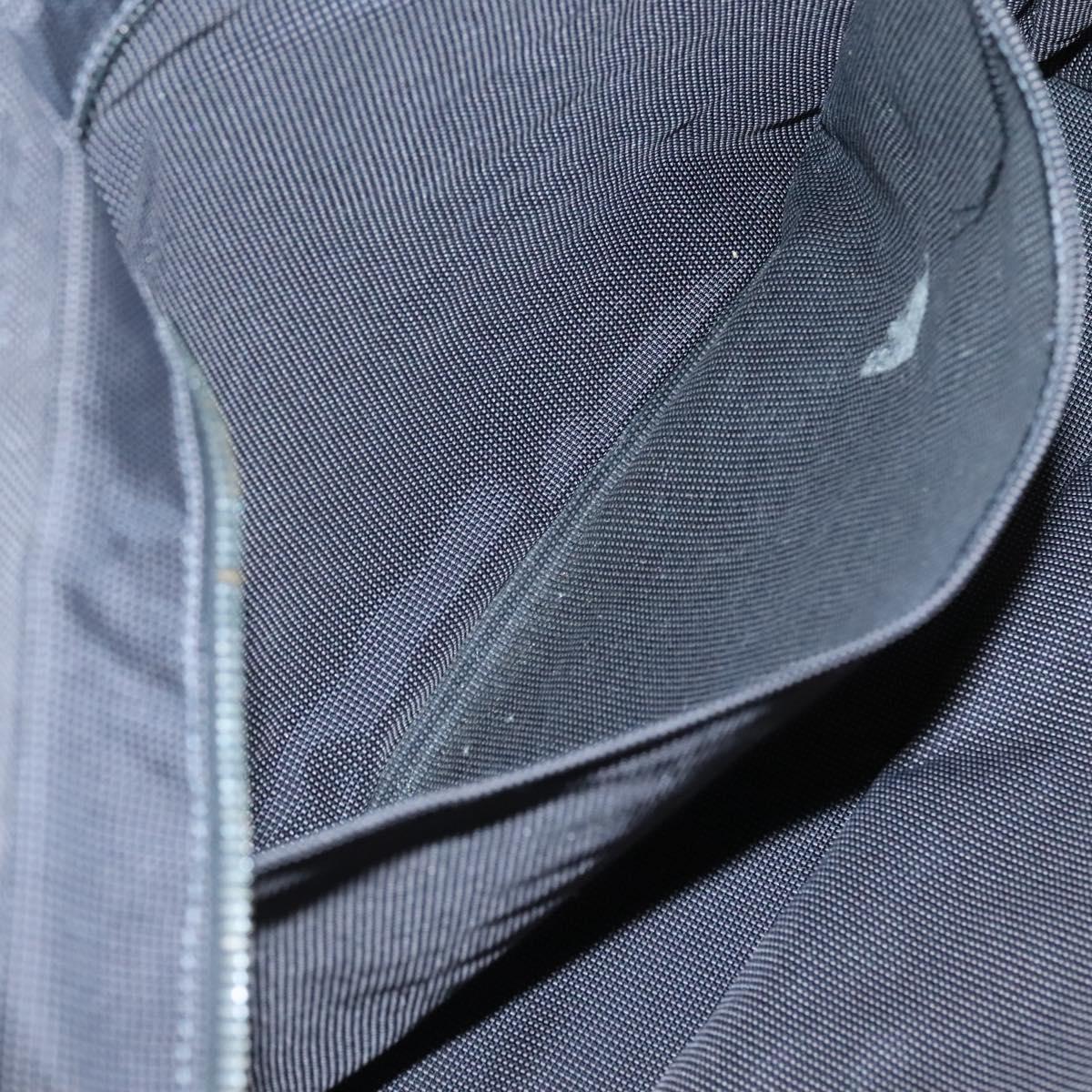 HERMES Her Line MM Hand Bag Canvas Gray Silver Auth th5896