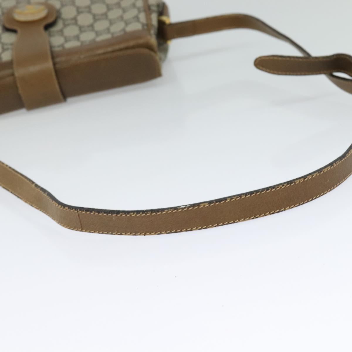 GUCCI GG Plus Supreme Shoulder Bag PVC Leather Beige Gold Auth th5900
