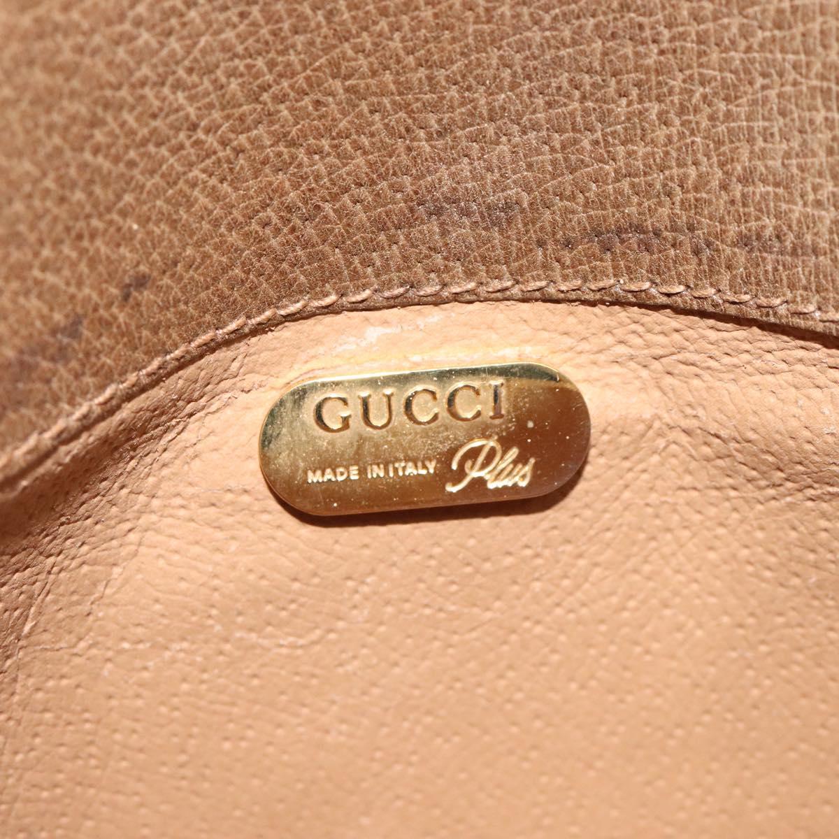 GUCCI GG Plus Supreme Shoulder Bag PVC Leather Beige Gold Auth th5906