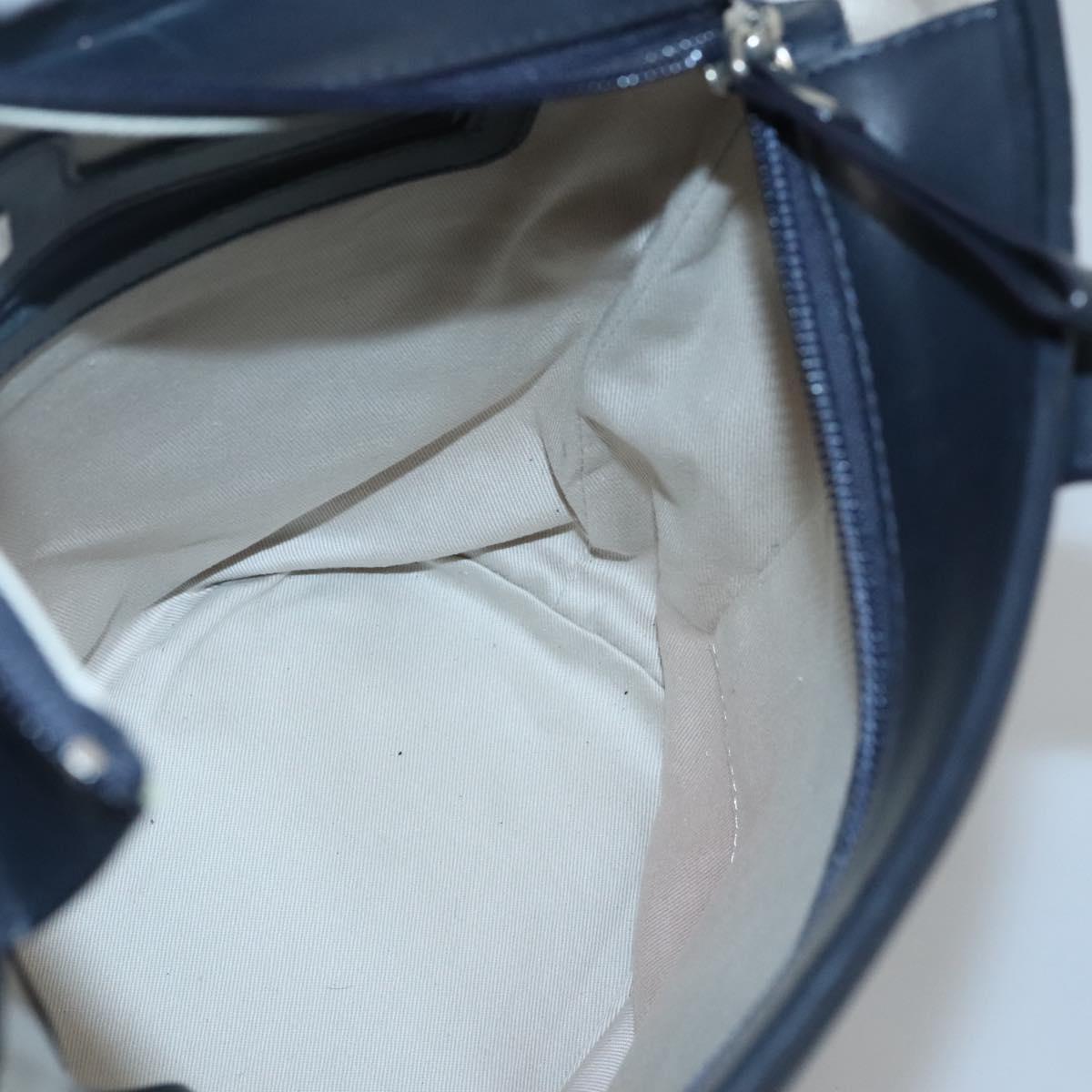 BURBERRY Hand Bag Canvas Beige Silver Auth th5915