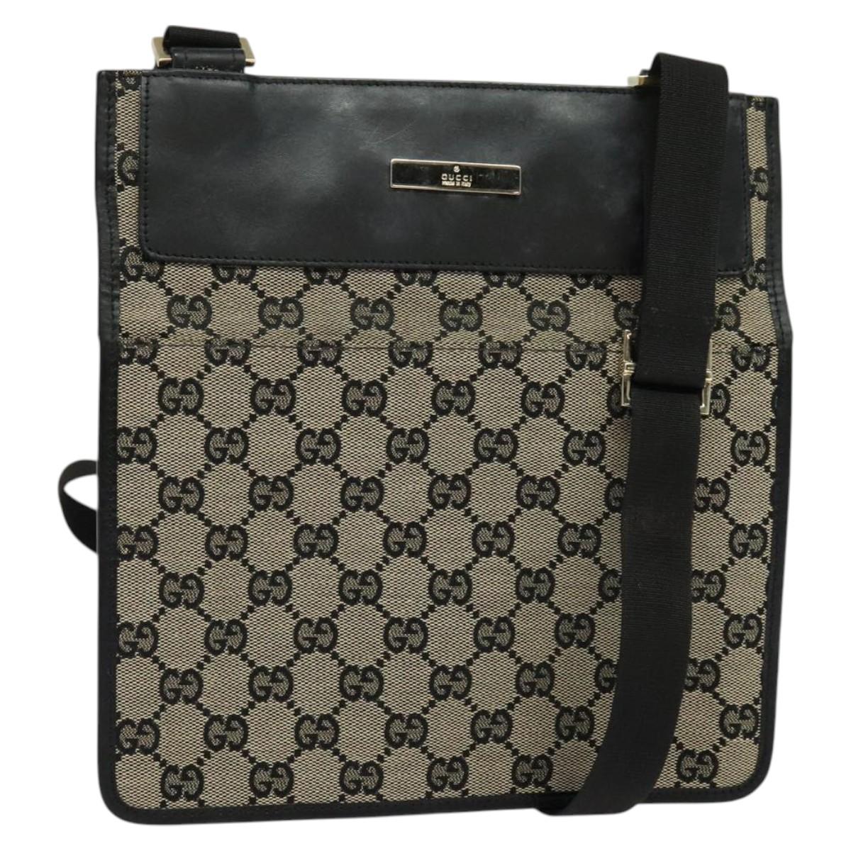 GUCCI GG Canvas Shoulder Bag Beige Gold 019 0348 Auth th5922