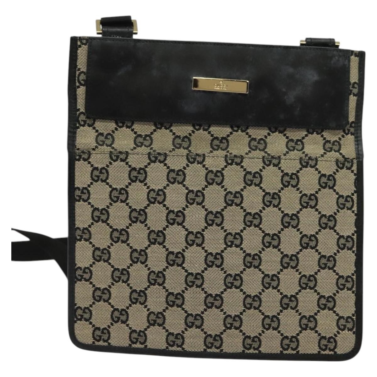 GUCCI GG Canvas Shoulder Bag Beige Gold 019 0348 Auth th5922