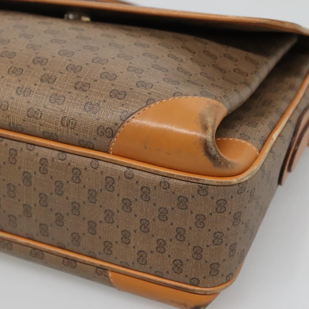 GUCCI Micro GG Supreme Shoulder Bag PVC Beige Gold 001 116 0924 Auth th5924