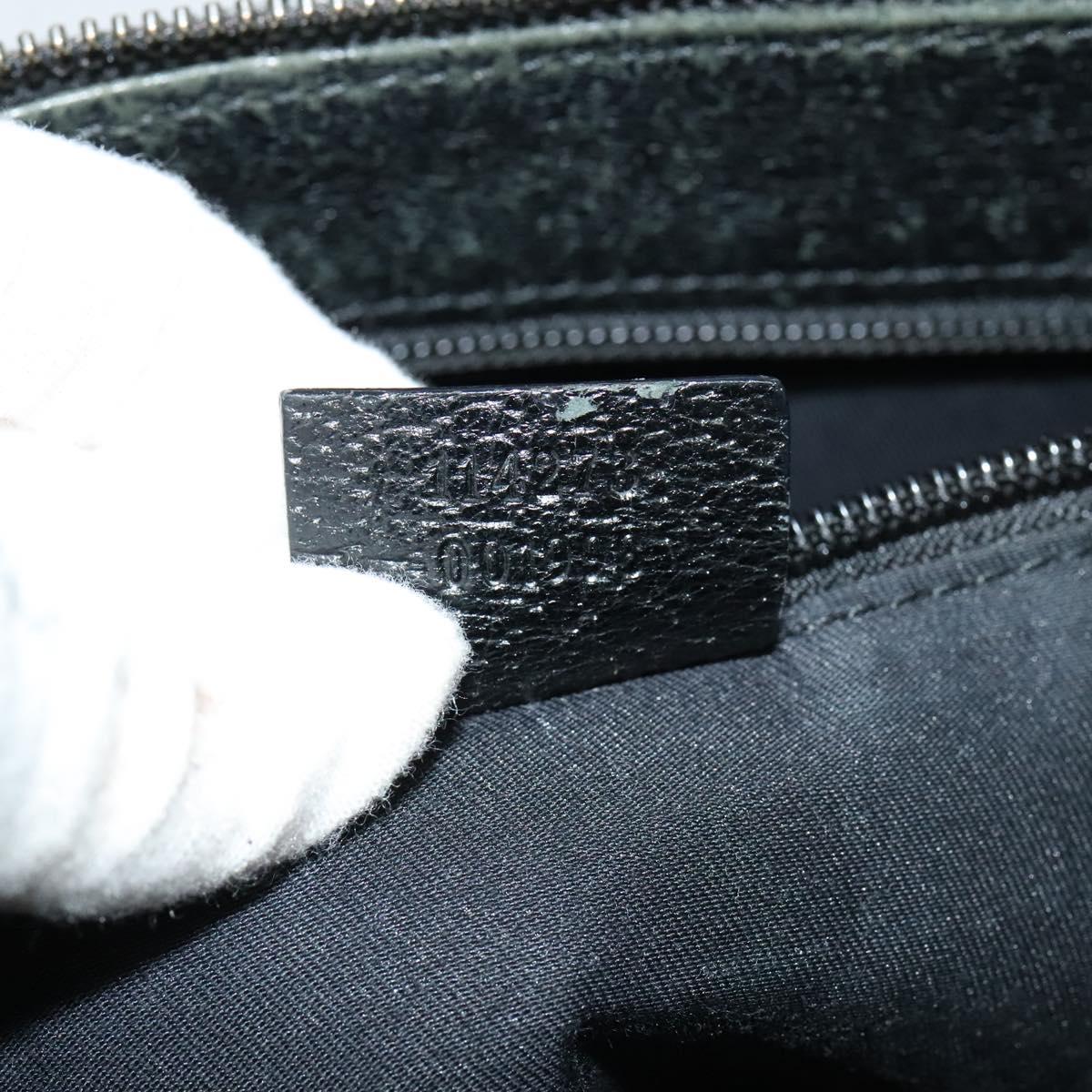 GUCCI GG Canvas Shoulder Bag Black Silver 114273 Auth th5949