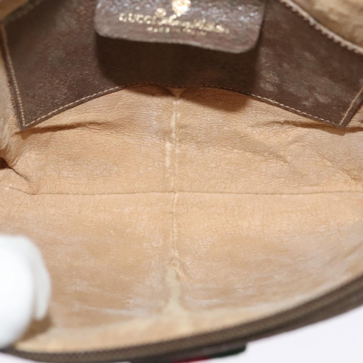 GUCCI GG Supreme Sherry Line Bag PVC Leather Beige 904 02 047 Auth th5959