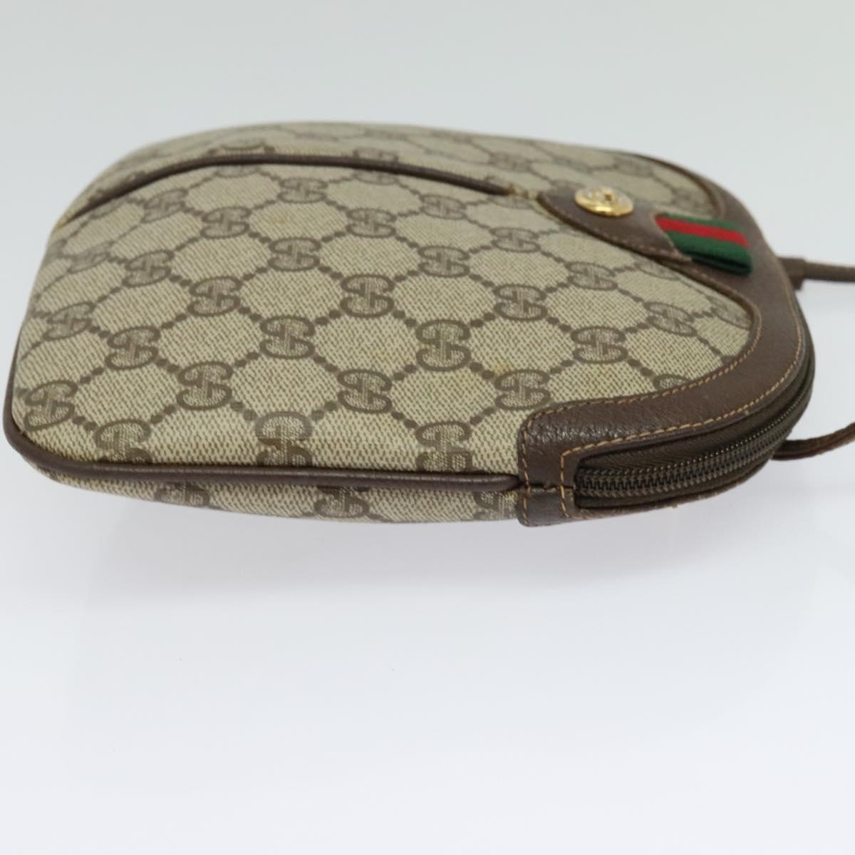GUCCI GG Supreme Sherry Line Bag PVC Leather Beige 904 02 047 Auth th5959