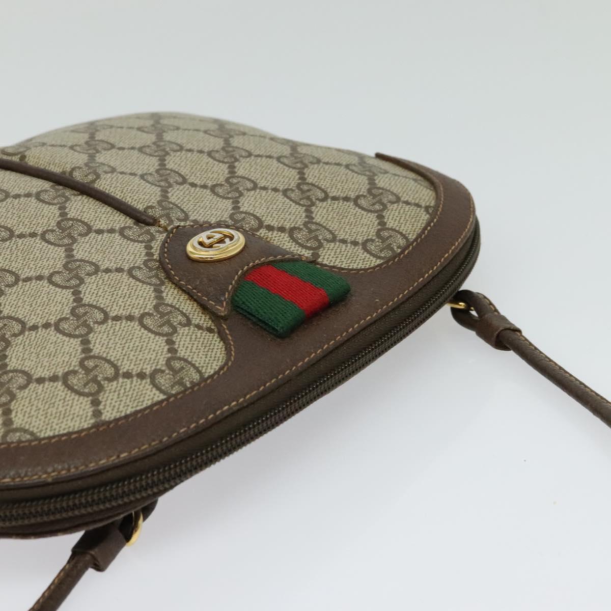 GUCCI GG Supreme Sherry Line Bag PVC Leather Beige 904 02 047 Auth th5959