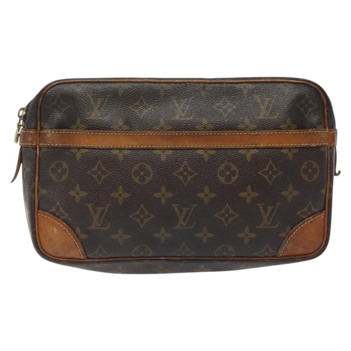 LOUIS VUITTON Monogram Compiegne 28 Clutch Bag M51845 LV Auth th5985