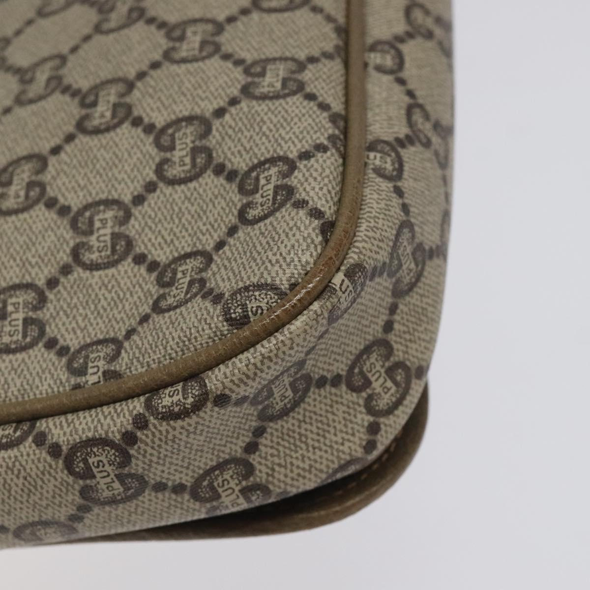 GUCCI GG Plus Supreme Shoulder Bag PVC Beige Gold Auth th5987