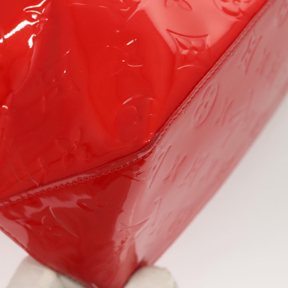 LOUIS VUITTON Monogram Vernis Reade MM Hand Bag Red Rouge M91086 LV Auth th5993