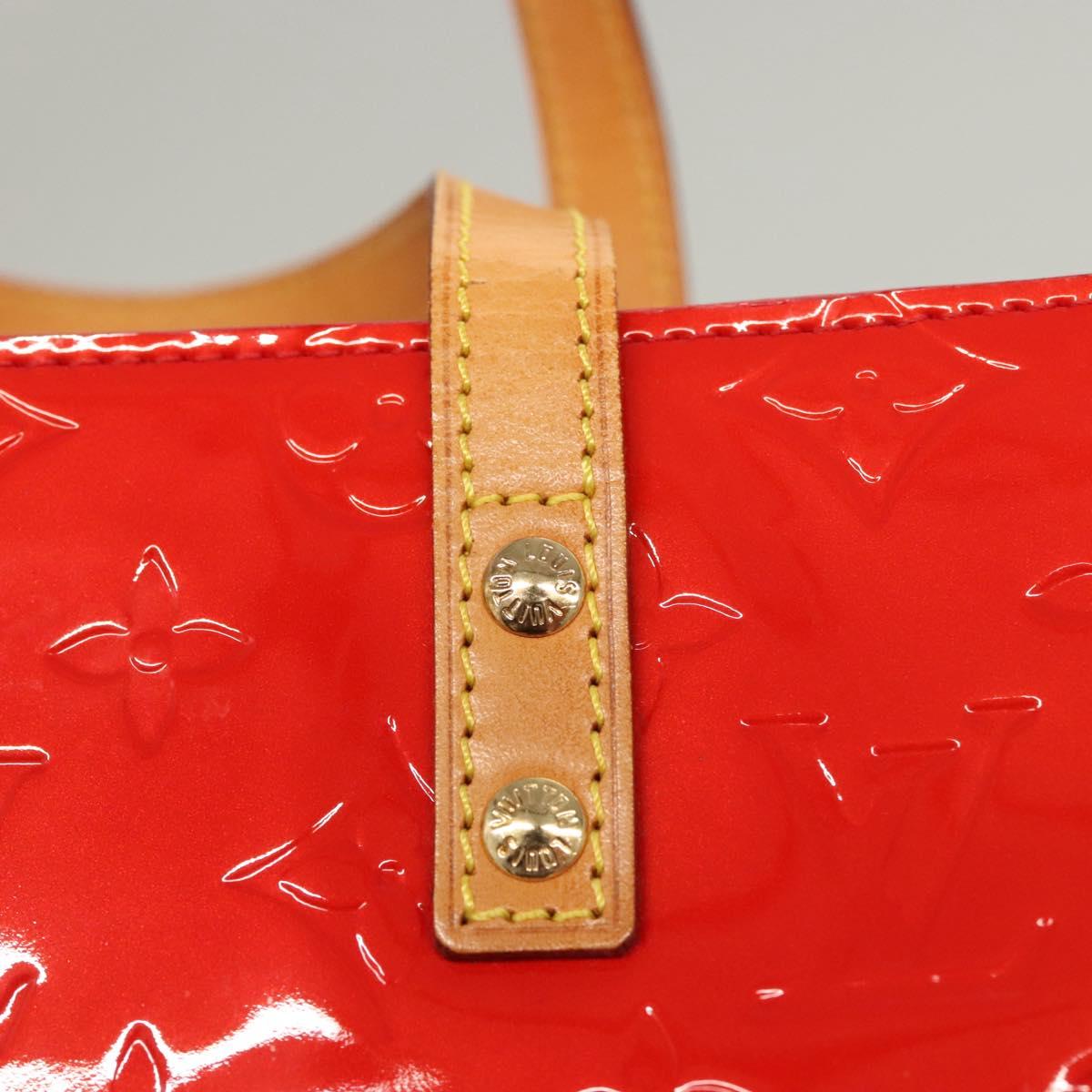 LOUIS VUITTON Monogram Vernis Reade MM Hand Bag Red Rouge M91086 LV Auth th5993